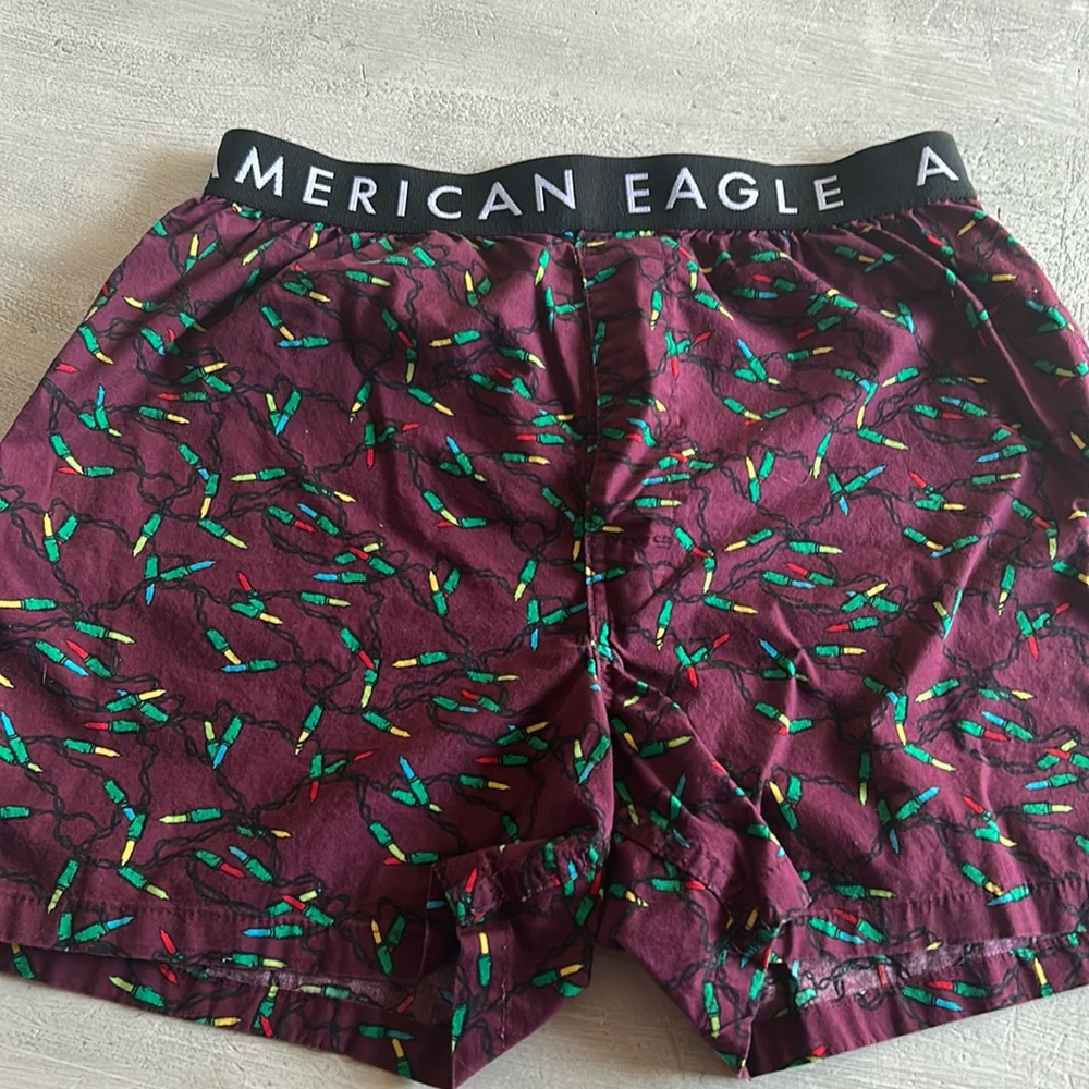 American Eagle Men’s Elastic Waist Plaid Cotton Boxer Shorts Size Small 29-31
